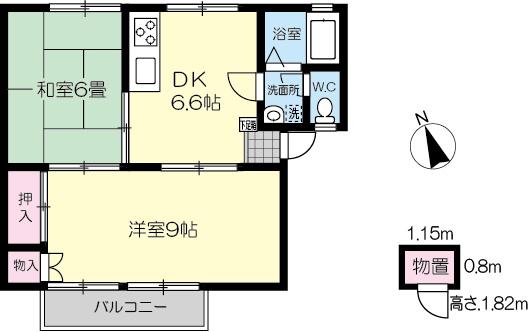 アーバンブリーズ(2DK/1階)の間取り写真