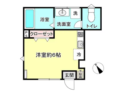 LARA駒場東大前(ワンルーム/1階)の間取り写真