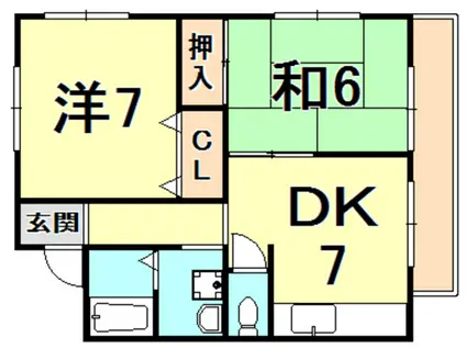 松本ハイツ(2DK/1階)の間取り写真