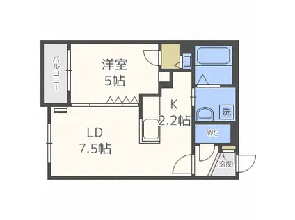 ESTOR KOTONI(1LDK/4階)の間取り写真