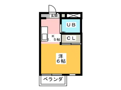 セイコー新所沢(ワンルーム/1階)の間取り写真
