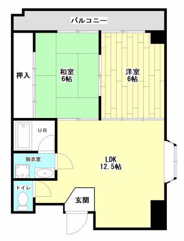 グランドメゾン杉谷(2LDK/4階)の間取り写真