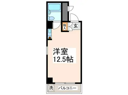 シンコー熊本駅前スカイマンションI(ワンルーム/2階)の間取り写真