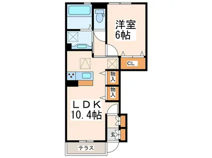 ルーエンハイム(1LDK/1階)の間取り写真