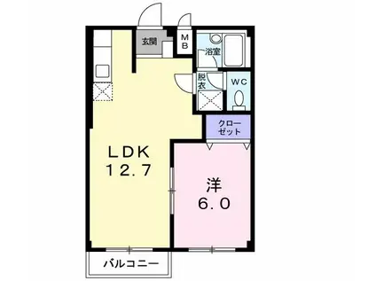 レピュート中村(1LDK/2階)の間取り写真