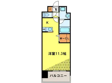 リフェスタ渡辺通(ワンルーム/7階)の間取り写真