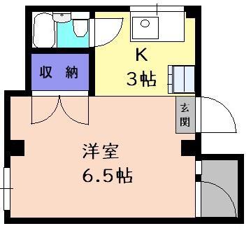 戸叶マンション(1K/2階)の間取り写真