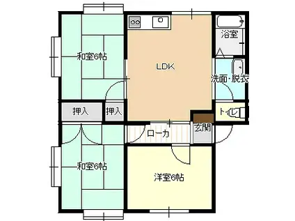 コーネルハイツ(3DK/1階)の間取り写真