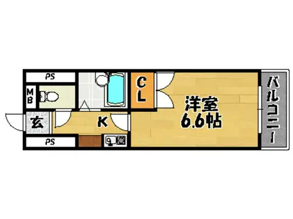 豊新芙蓉ハイツ(1K/3階)の間取り写真