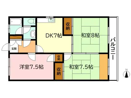 トキワマンション(3DK/2階)の間取り写真