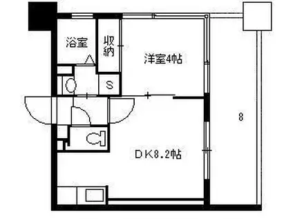レインボー新栄(1DK/4階)の間取り写真