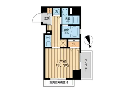 クリオ戸越銀座弐番館(1K/14階)の間取り写真