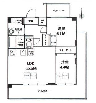 サンスクエア新大阪(2LDK/8階)の間取り写真