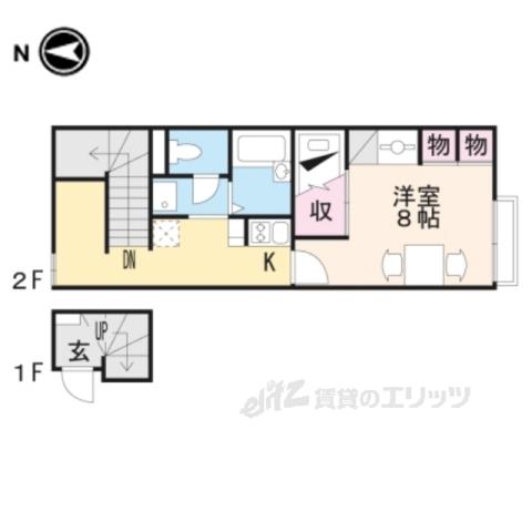 レオパレススタジオM日野(1K/2階)の間取り写真