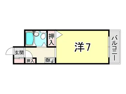 メルベールマウンテンヴィレッジ(1K/4階)の間取り写真