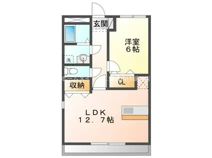 グランドガーデンツインステージ・ザ・ノース(1LDK/2階)の間取り写真