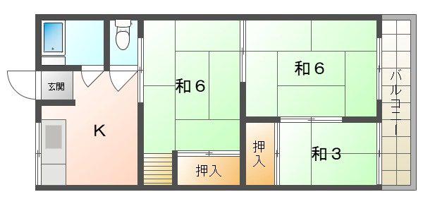 グリーンハイツ関(3K/1階)の間取り写真