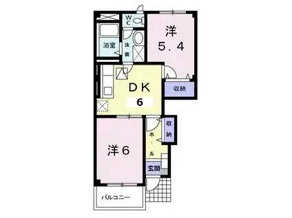 メルヴェイユ-SAKURA.C(2DK/1階)の間取り写真