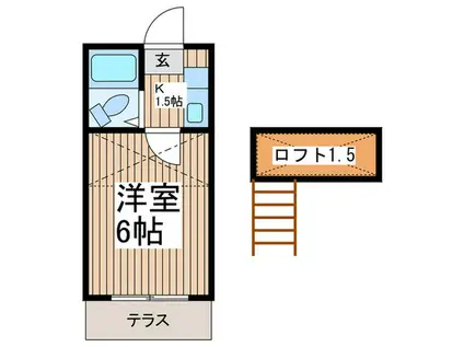 モナークハイムⅠ(1K/1階)の間取り写真