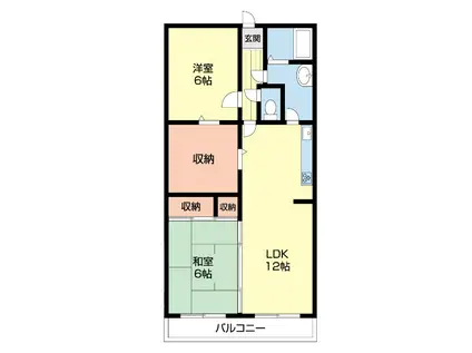 ミレニアムユウアイ(2LDK/2階)の間取り写真