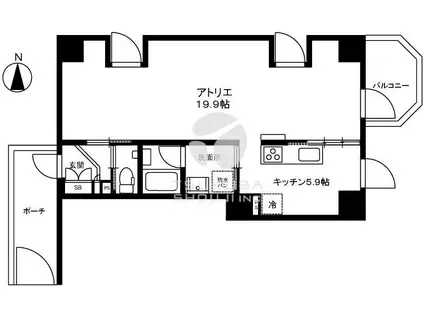 モンテヴェルデ神楽坂弐番館(ワンルーム/6階)の間取り写真