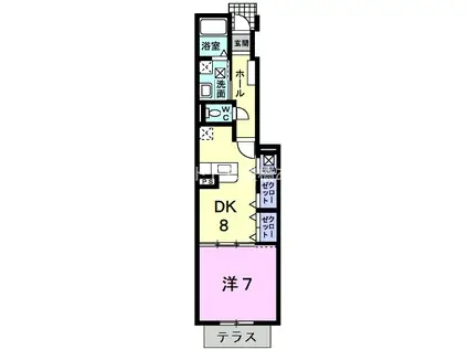 アレーナ(1DK/1階)の間取り写真