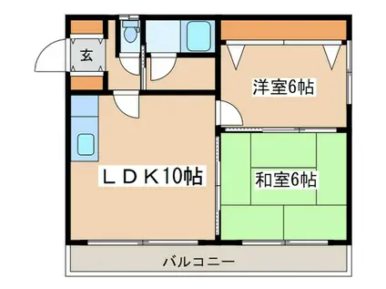BIKOUS3・4(2LDK/4階)の間取り写真