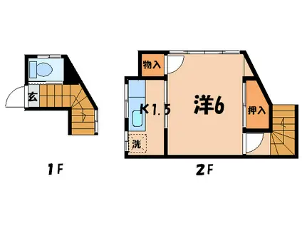 昼間荘(1K/1階)の間取り写真