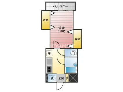 プチメゾン天満(1K/2階)の間取り写真