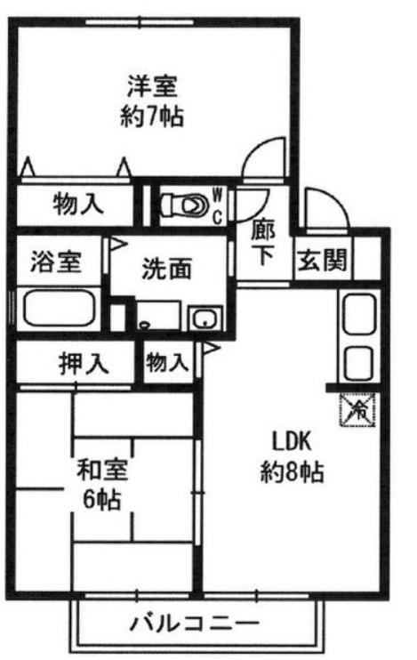トリヴァンベール松川(2LDK/2階)の間取り写真