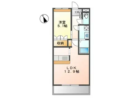 アクロポリスIII(1LDK/2階)の間取り写真