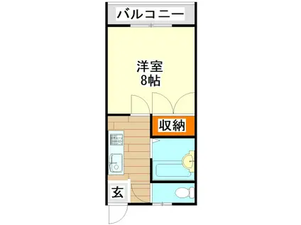 レジデンスTOMO3(1K/2階)の間取り写真