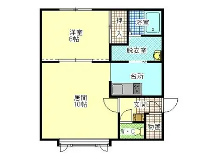 ブルーリバー(1LDK/2階)の間取り写真