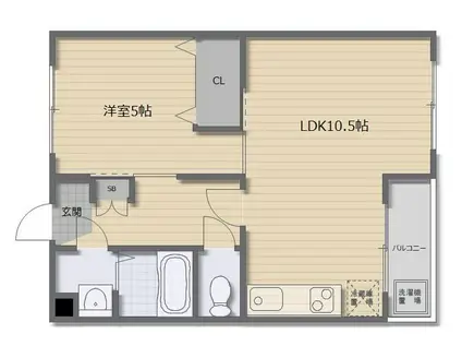 田村マンション(1LDK/1階)の間取り写真