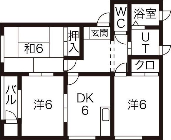 エスポワール(3DK/1階)の間取り写真