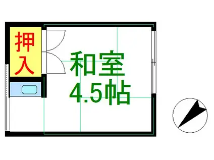 金枡荘(ワンルーム/1階)の間取り写真