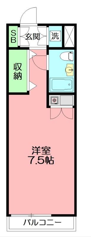 ルネッサ(ワンルーム/2階)の間取り写真