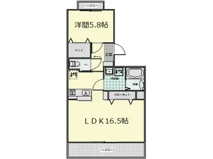 ウィンベル鎧橋I(1LDK/2階)の間取り写真