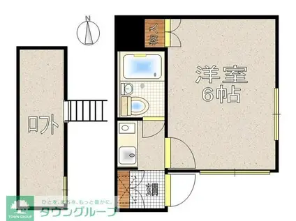 ベルローズ(1K/2階)の間取り写真