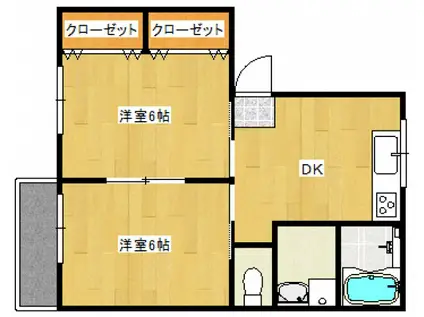 ハイム丸山(2DK/2階)の間取り写真