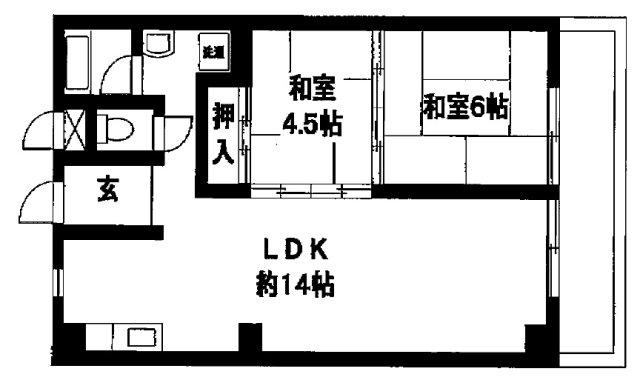 クレアトーレ姫路駅前(2LDK/4階)の間取り写真