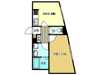 ハイツまほろば(1DK/2階)の間取り写真