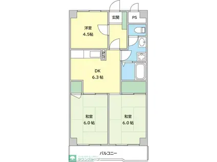 ゼファー銀座(3DK/3階)の間取り写真