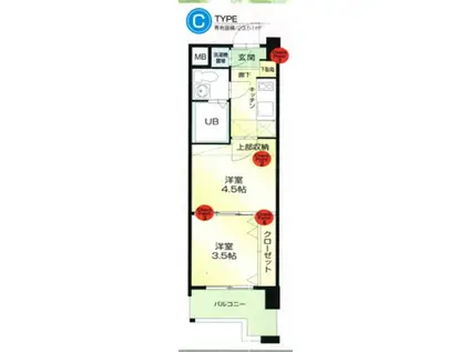 NO55WES.PROJECT博多(2K/3階)の間取り写真