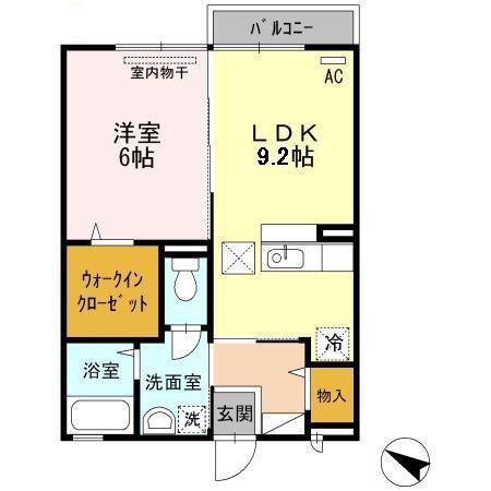 ノールヴィラージュ(1LDK/1階)の間取り写真