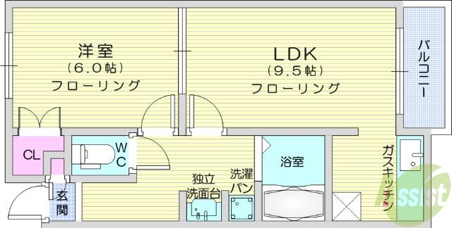 ハピネスTORINO2(1LDK/1階)の間取り写真