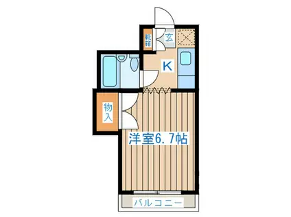 ブランドール八幡II(1K/3階)の間取り写真