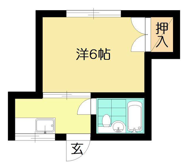 ヒルトップ東海(1K/2階)の間取り写真