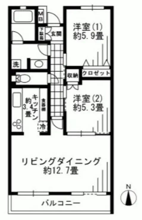 LANAI GRACE KUNITACHI 3階階 間取り