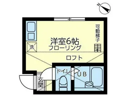 ユナイト追浜ニコラス・モンテーロ(ワンルーム/1階)の間取り写真